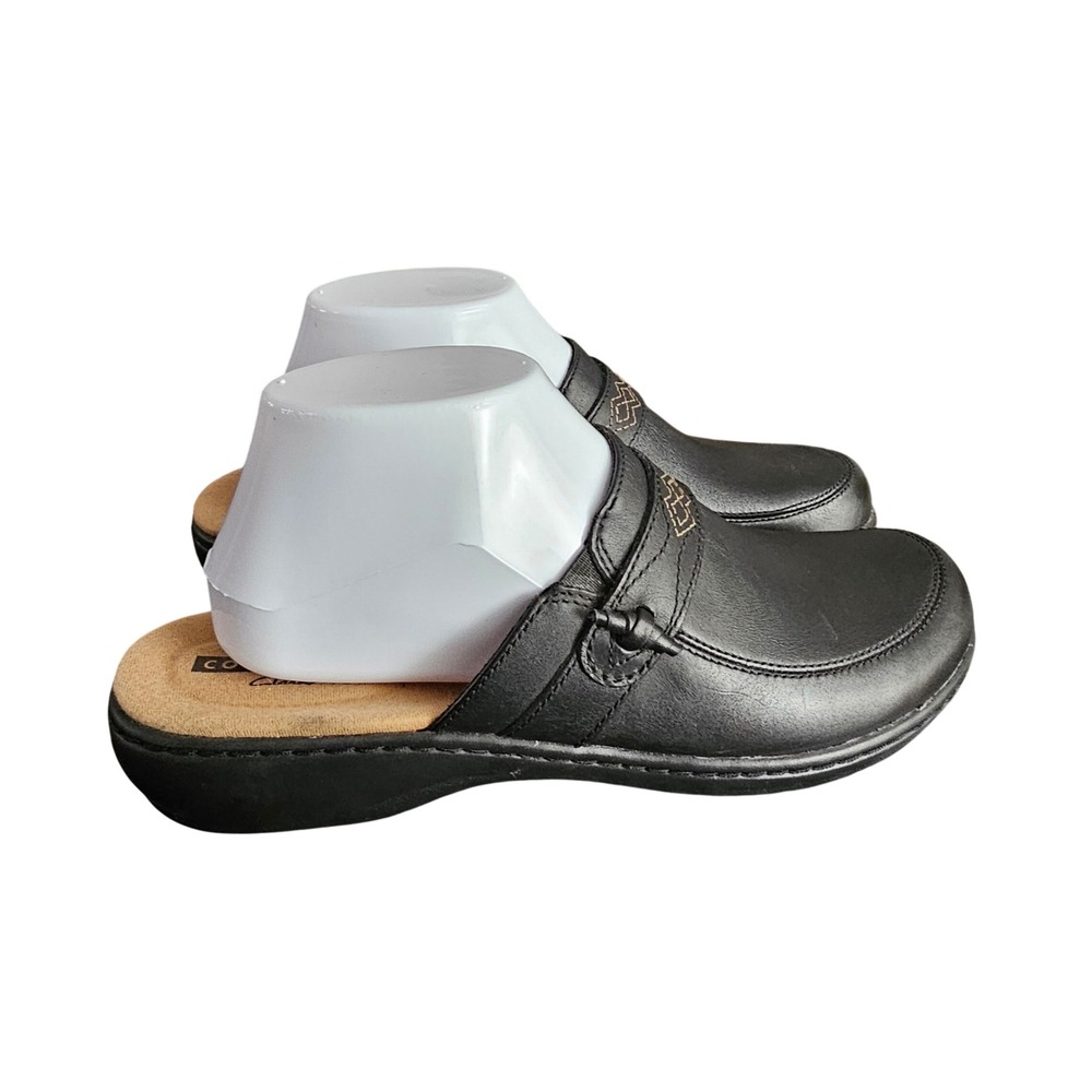 Clarks Womens Leisa Dream Black Leather Mules Size 7.5 - Picture 5 of 9